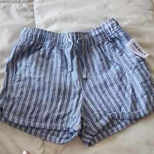Old Navy High Waist Blue and White Striped Shorts